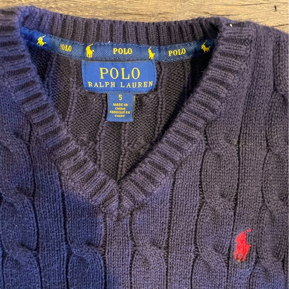 Ralph Lauren Cable Knit Cotton Sweater Vest / Size 5 - Picture 2 of 3